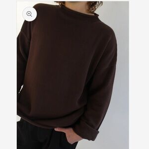 LUCA PIMA COTTON PULLOVER in cocoa size 2